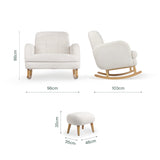 CuddleCo Etta Cuddle Nursing Chair & Footstool - Bouclé Off White
