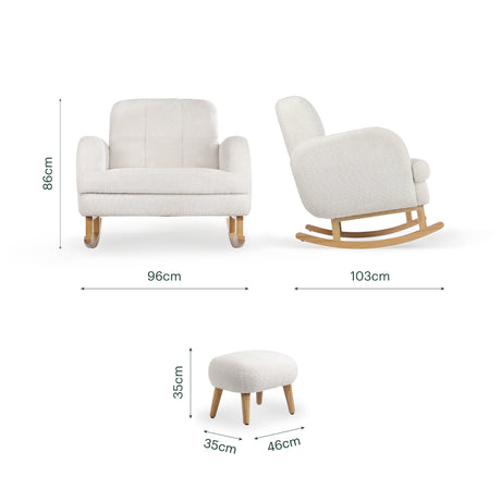 CuddleCo Etta Cuddle Nursing Chair & Footstool - Bouclé Off White