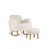 CuddleCo Etta Nursing Chair & Footstool - Faux Fur Cream