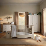 CuddleCo Clara Luxe 3 Piece Nursery Furniture Set (Cot Bed, Dresser & Wardrobe) - Cashmere & Ash