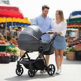 Noordi Fjordi V2 Leather - 2in1 Pushchair with ThermoCot™ Carrycot- Shadow Grey