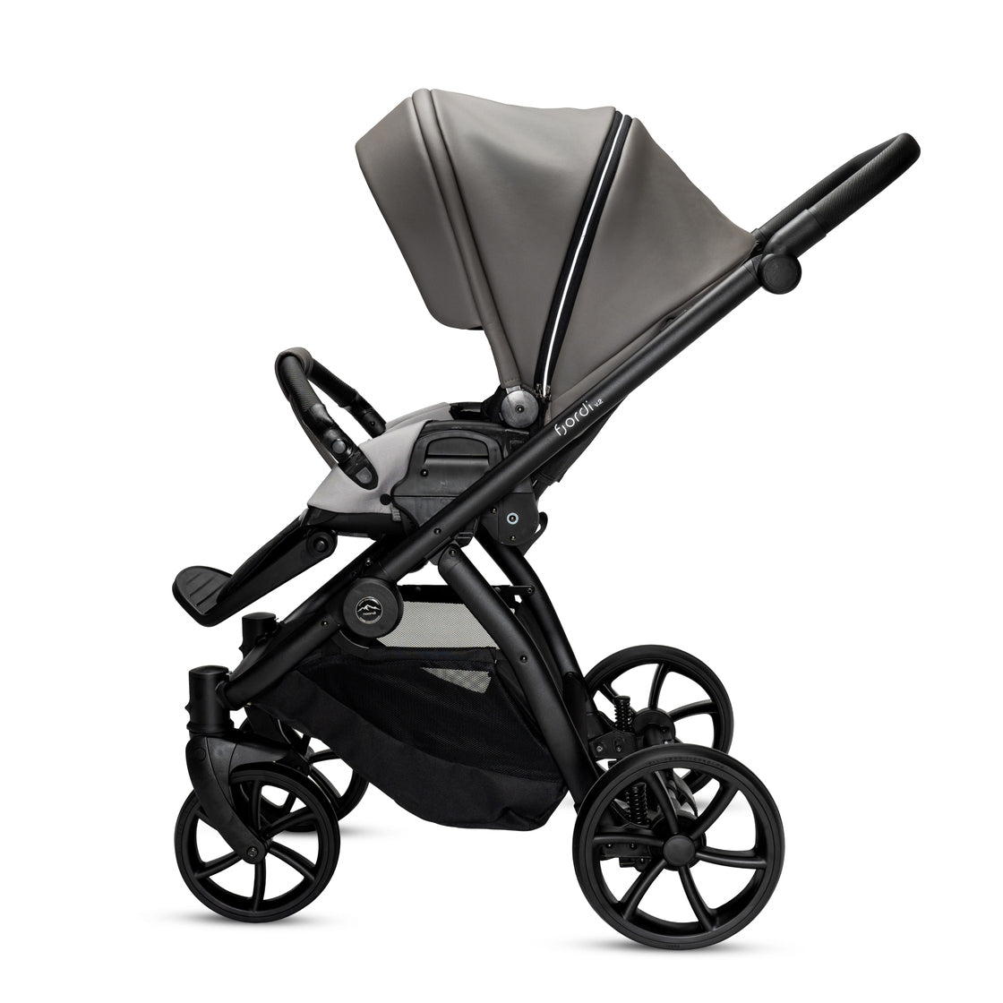 Noordi Fjordi V2 Leather - 2in1 Pushchair with ThermoCot™ Carrycot- Stone Grey