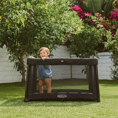 Graco FoldLite LX with Bassinet Travel Cot - Midnight
