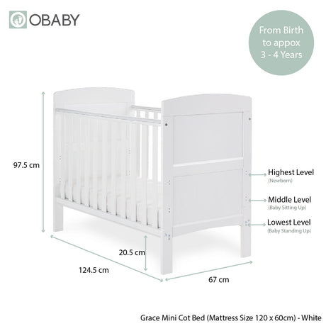 Obaby Grace Mini 2 Piece Room Set - White