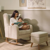 Tutti Bambini Harper Wingback Rocking Chair & Footstool - Teddy Mushroom