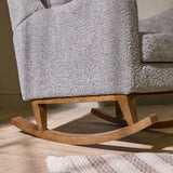 Tutti Bambini Harper Wingback Rocking Chair & Footstool - Teddy Cloud Grey