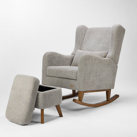 Tutti Bambini Harper Wingback Rocking Chair & Footstool - Grey