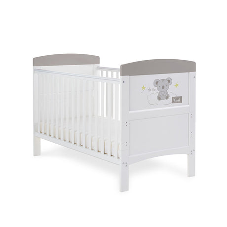 Obaby Grace Inspire Cot Bed & Underdrawer - Hello World Koala - Grey