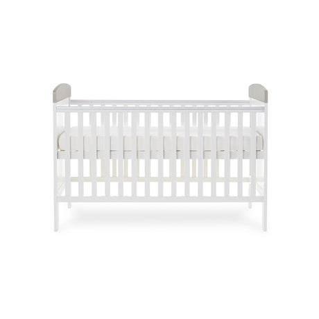 Obaby Grace Inspire Cot Bed & Fibre Mattress - Hello World Koala - Grey