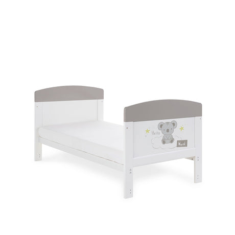 Obaby Grace Inspire Cot Bed & Underdrawer - Hello World Koala - Grey