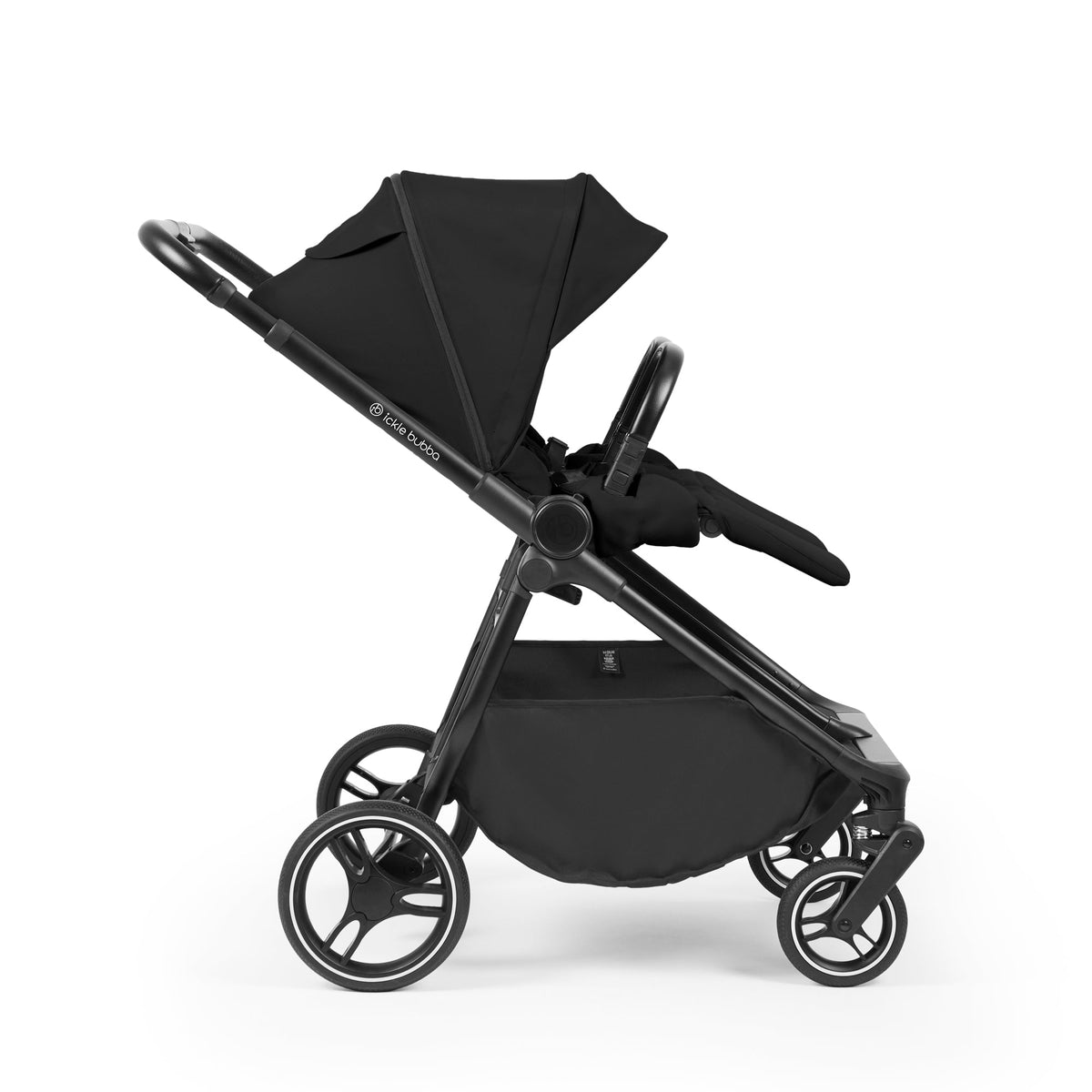 Ickle Bubba Altair Growing Families 13 Piece Travel System with i-Size Nimbus 180° Spin Car Seat & ISOFIX Base - Black