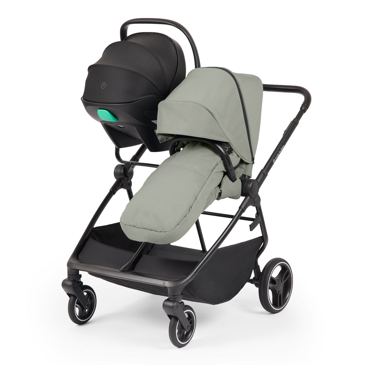 Ickle Bubba Altair Growing Families 13 Piece Travel System with i-Size Nimbus 180° Spin Car Seat & ISOFIX Base - Laurel Green