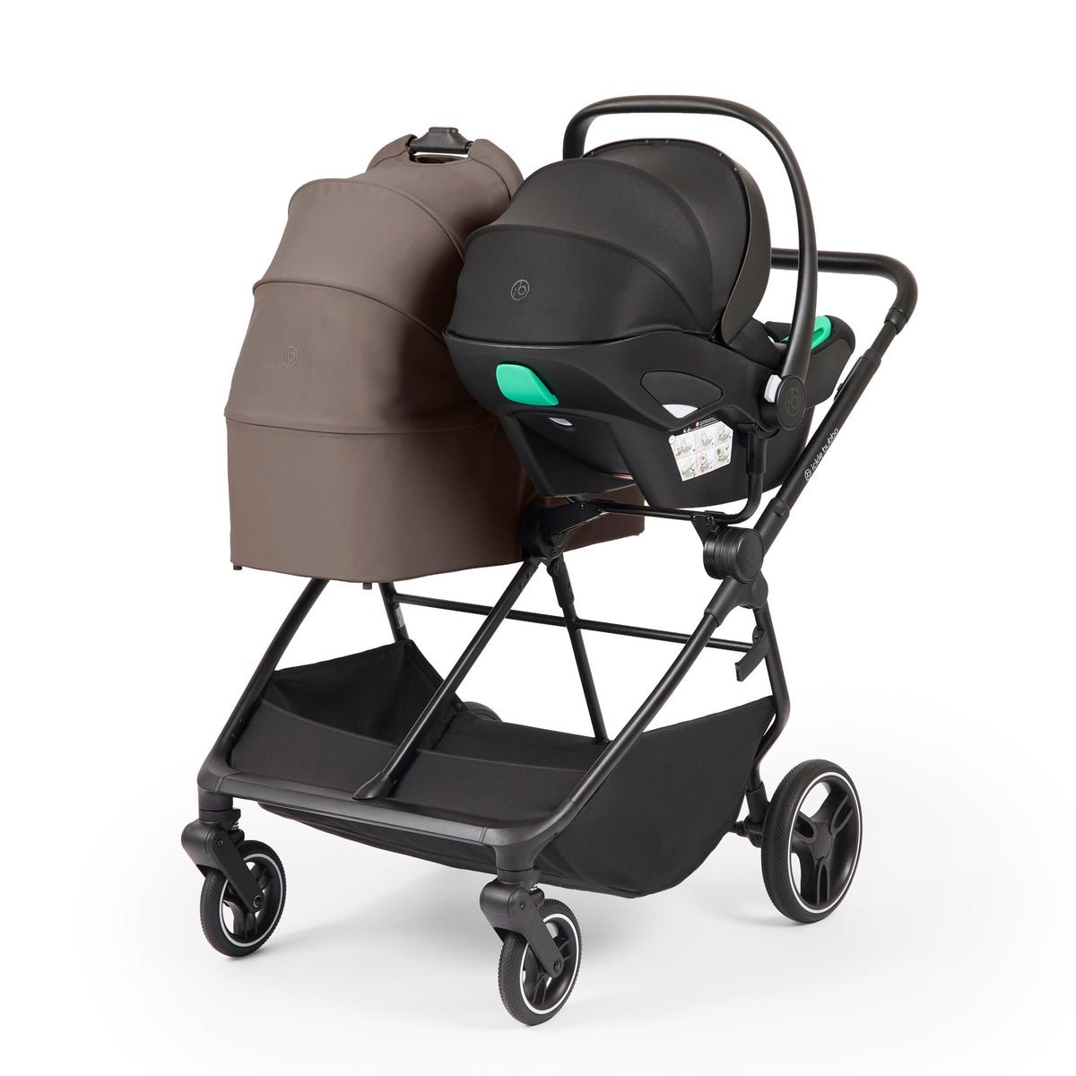 Ickle Bubba Altair Growing Families 13 Piece Travel System with i-Size Nimbus 180° Spin Car Seat & ISOFIX Base - Mink