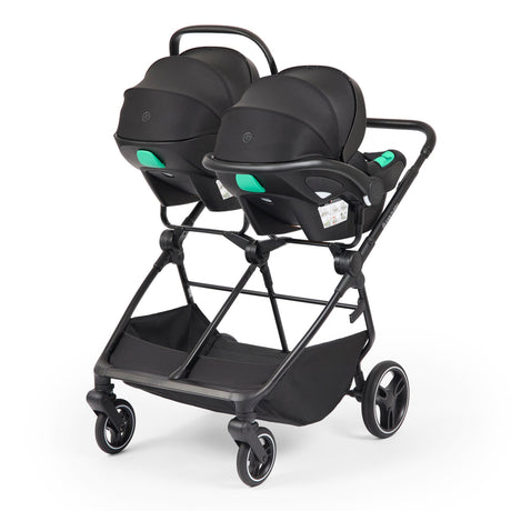 Ickle Bubba Altair Twin 17 Piece Travel System with i-Size Nimbus 180° Spin Car Seats & ISOFIX Bases - Laurel Green