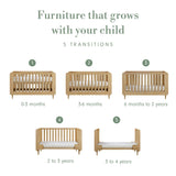 Tutti Bambini Japandi Cot Bed - Light Oak