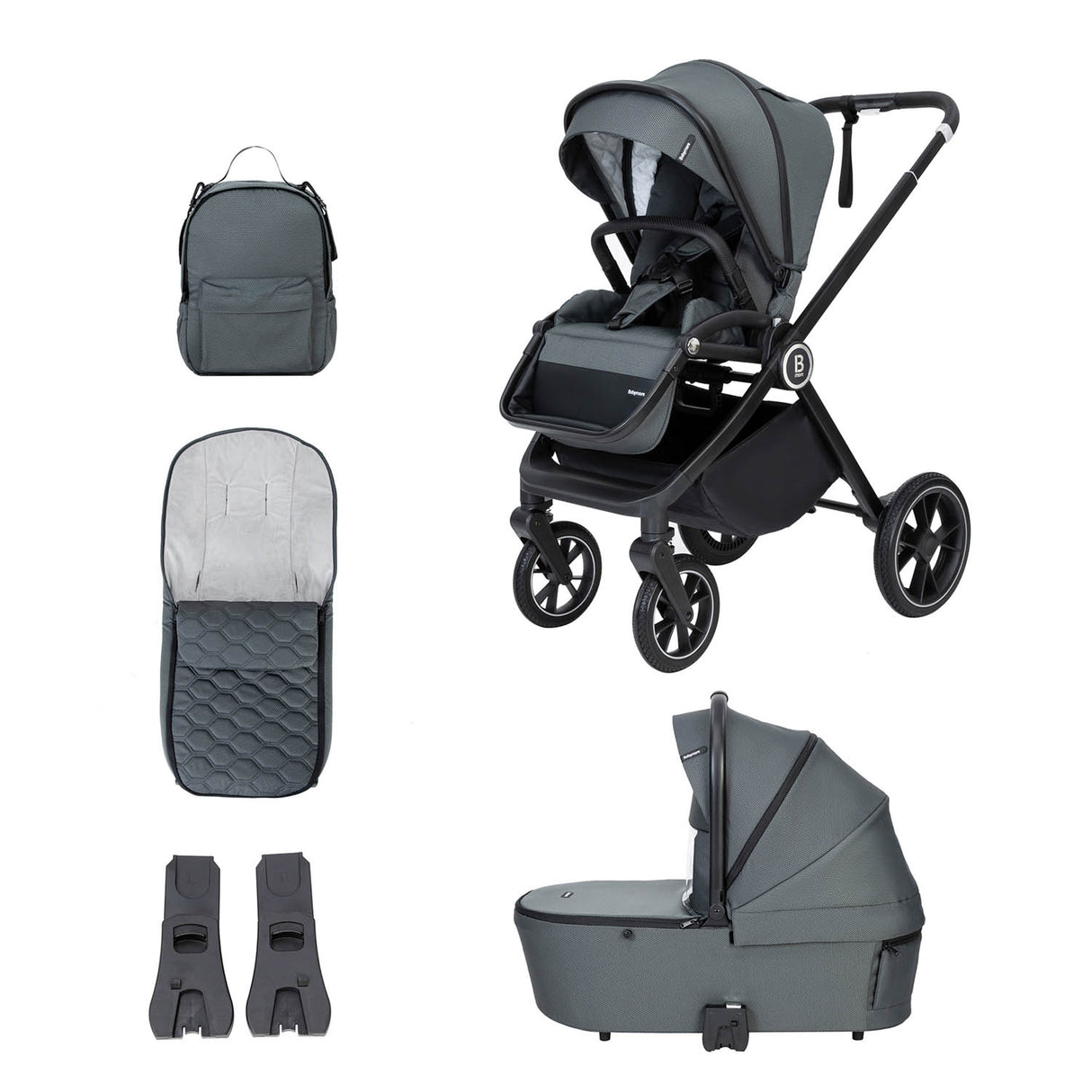 Babymore Kai Pram & Pushchair - Forest Grey