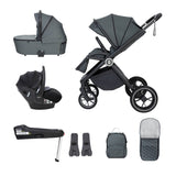 Babymore Kai Travel System + Pecan Car Seat & Base - Forest Grey