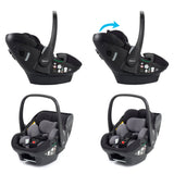 Babymore Kai Travel System + Pecan Car Seat & Base - Forest Grey