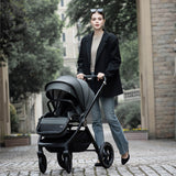 Babymore Kai Travel System + Pecan Car Seat & Base - Forest Grey