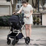 Babymore Kai Travel System + Pecan Car Seat & Base - Sandstone