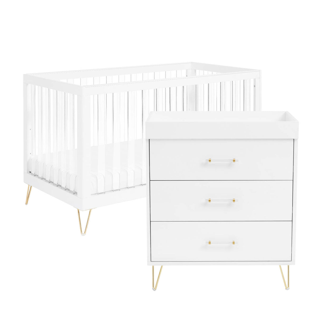 Babymore Kimi XL Acrylic 2 Piece Nursery Room Set