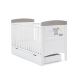 Obaby Grace Inspire Cot Bed & Underdrawer - Hello World Koala - Grey