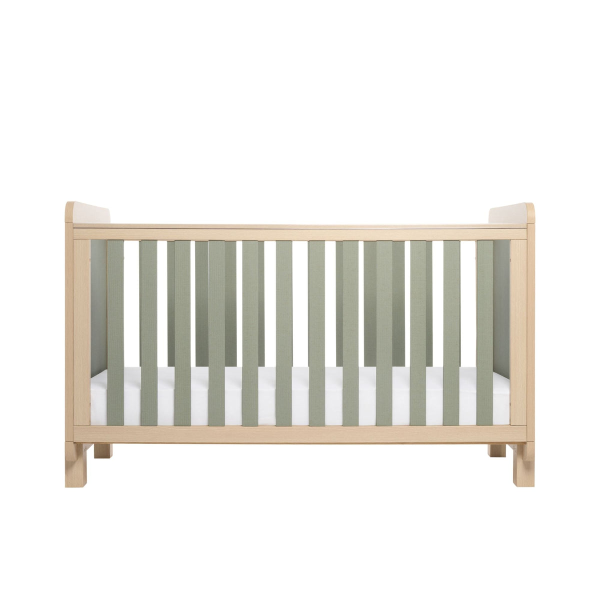 Tutti Bambini Kuba Cot Bed - Pickled Oak / Sage Weave