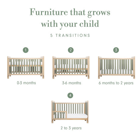 Tutti Bambini Kuba Cot Bed - Pickled Oak / Sage Weave