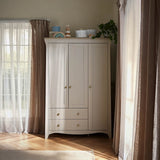 CuddleCo Clara Luxe 3 Piece Nursery Furniture Set (Cot Bed, Dresser & Wardrobe) - Cashmere & Ash