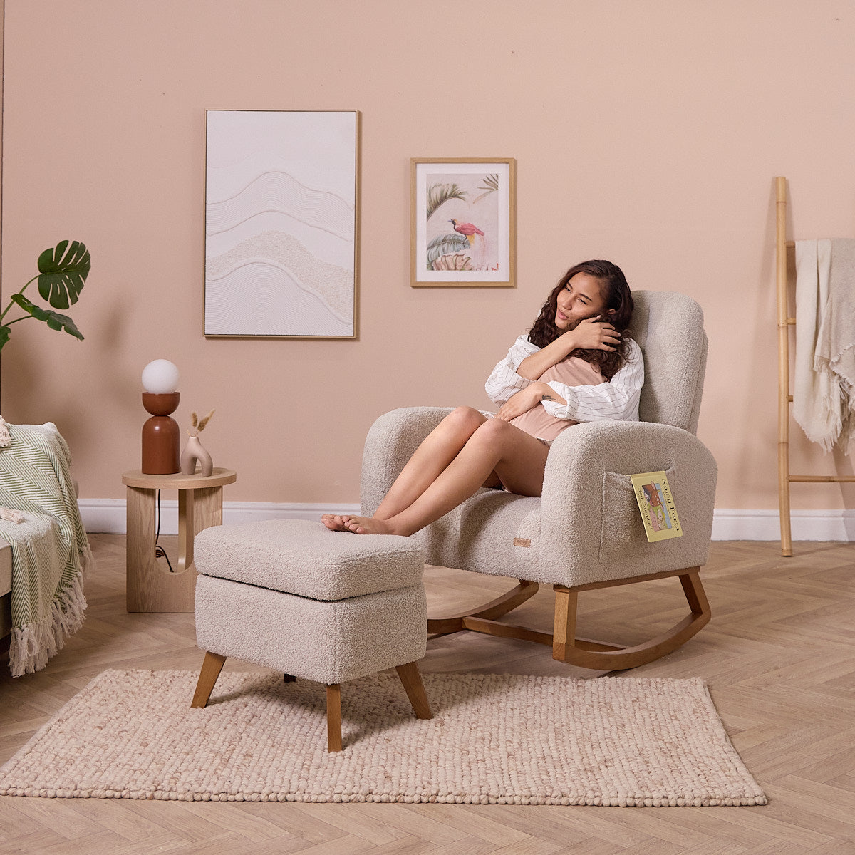 Tutti Bambini Luca Rocking Chair & Storage Footstool - Mushroom