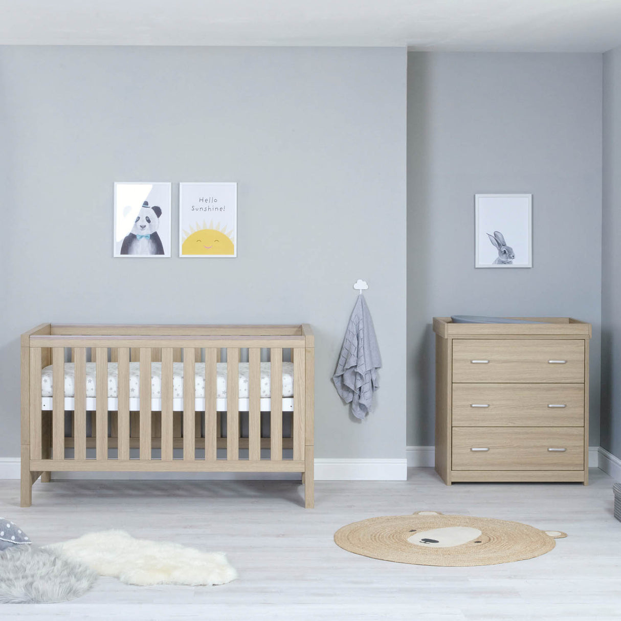 Babymore Luno 2 Piece Room Set - Oak