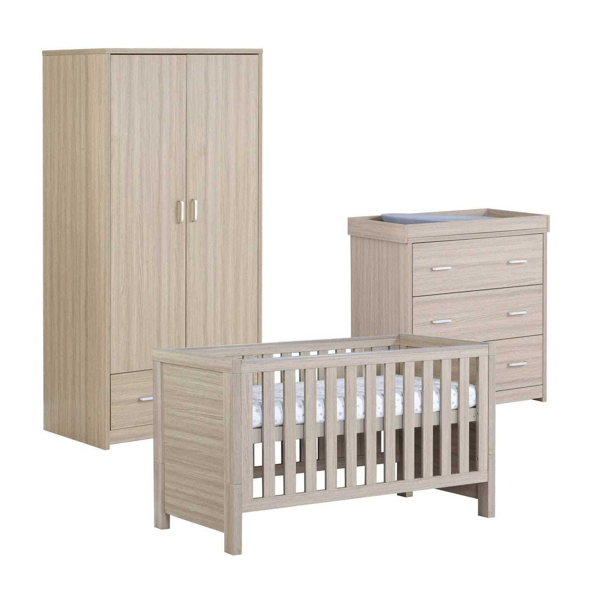 Babymore Luno 3 Piece Room Set - Oak