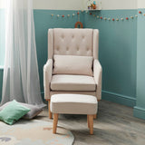 Babymore Lux Convertible Rocking Chair with Stool - Cream