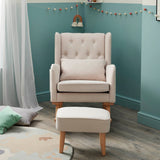 Babymore Lux Convertible Rocking Chair with Stool - Cream