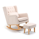 Babymore Lux Convertible Rocking Chair with Stool - Cream