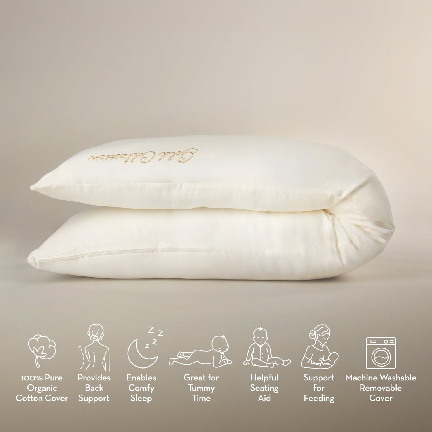 Mother & Baby Organic Cotton 6ft Deluxe Body and Baby Support Pillow
