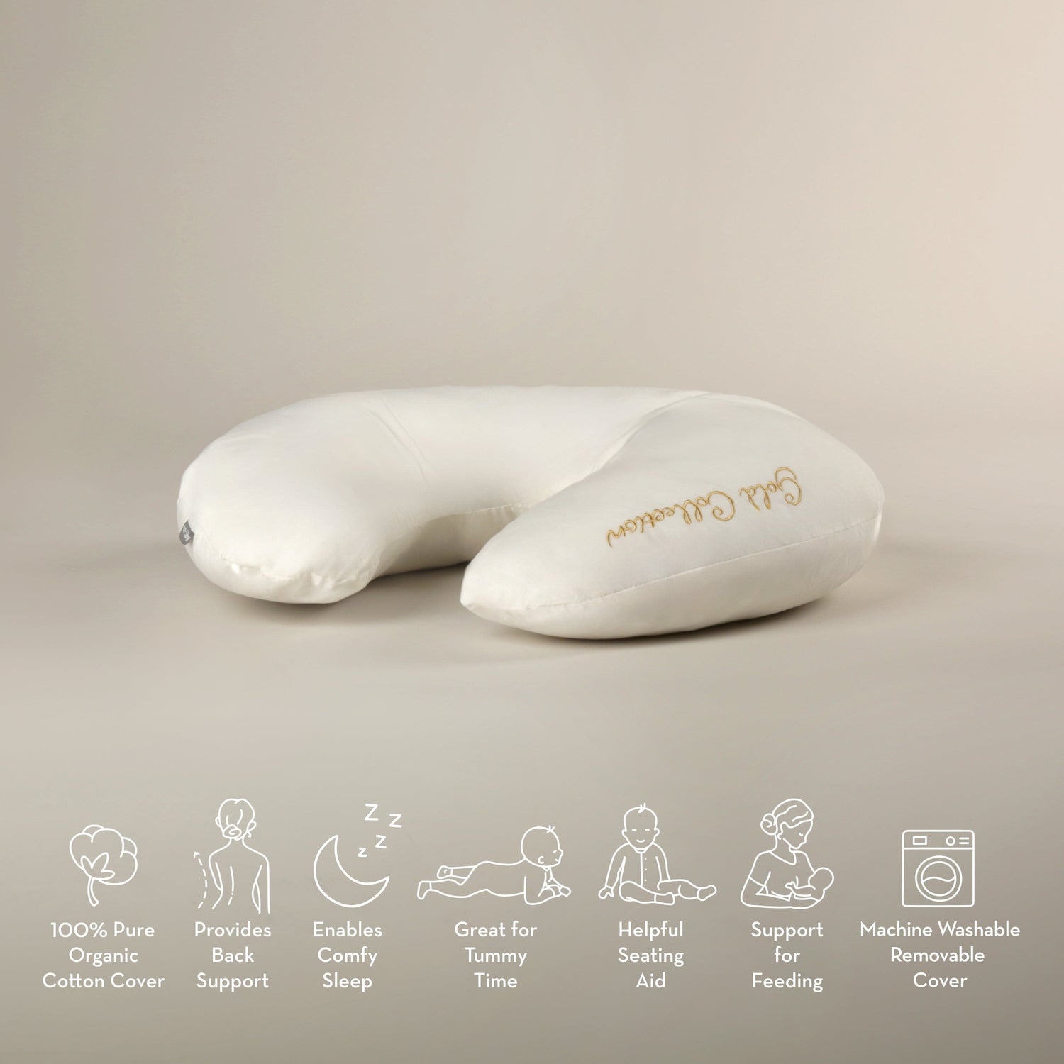 Mother&Baby Organic Cotton Feeding and Infant Support Pillow