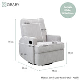 Obaby Madison Swivel Glider Recliner Chair - Pebble