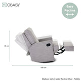 Obaby Madison Swivel Glider Recliner Chair - Pebble
