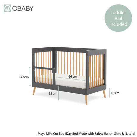 Obaby Maya Mini Cot Bed - Slate