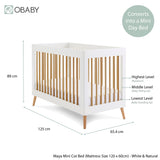 Obaby Maya Mini Cot Bed - White With Natural