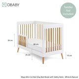 Obaby Maya Mini Cot Bed - White With Natural