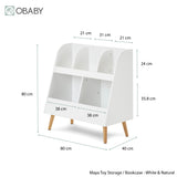 Obaby Maya Bookcase/Toy Storage - White With Natural