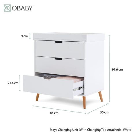 Obaby Maya Changing Unit - White With Natural