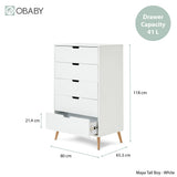 Obaby Maya Tall Boy - White With Natural