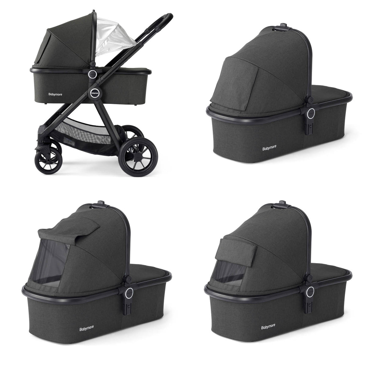 Babymore Memore V2 Pram & Pushchair - Black