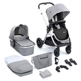 Babymore Memore V2 Pram & Pushchair - Silver