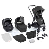 Babymore Memore V2 Travel System + Pecan Car Seat - Black