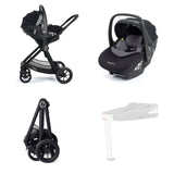 Babymore Memore V2 Travel System + Pecan Car Seat - Black