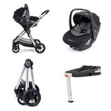 Babymore Memore V2 Travel System + Pecan Car Seat & Base - Chrome